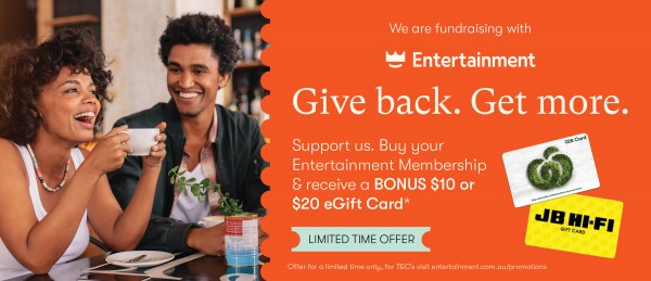 We are fundraising with Entertainment. Give back, get more. Buy your Entertainment Membership &amp;amp;amp;amp;amp;amp;amp;amp;amp;amp;amp;amp;amp;amp; receive a BONUS $10 or $20 eGift Card* Offer for a limited time only, for T&amp;amp;amp;amp;amp;amp;amp;amp;amp;amp;amp;amp;amp;amp;C's visit entertainment.com.au/promotions